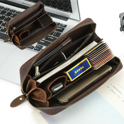 Bolsa de Cuero Genuino para Hombre Estilo Retro Clásico con Gran Capacidad - Image 2