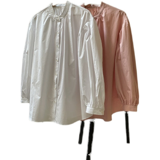 Blusa Francesa Cuello Alto Mangas Farol Suelta y Fresca para Mujer - Image 3