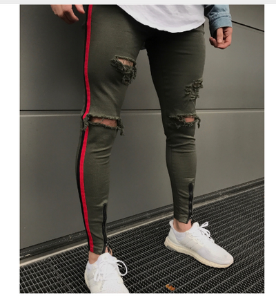 Jeans Skinny Rotos con Franja Lateral - Image 6