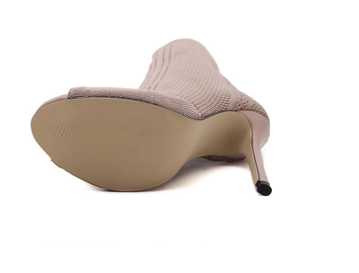 Tacones Stiletto de Punta Abierta en Punto Elástico - Image 8