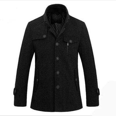 Abrigo Polar Tipo Trench Tejido Largo Medio para Hombre - Image 7