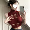 Chaleco Tejido Cuello Alto con Cutouts Adelgazante para Mujer