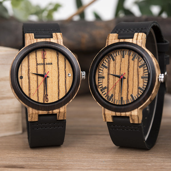 Reloj de Cuarzo con Esfera de Madera