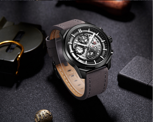 Reloj Deportivo NAVIFORCE para Hombre - Diseño Hueco Tres Agujas, Correa de Cuero y Resistencia al Agua - Image 6