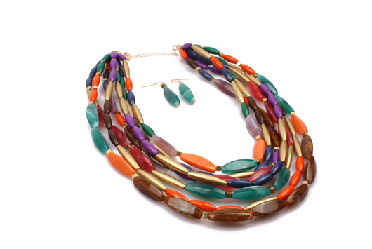 Conjunto de Joyas Multicapa con Cuentas de Colores - Image 3