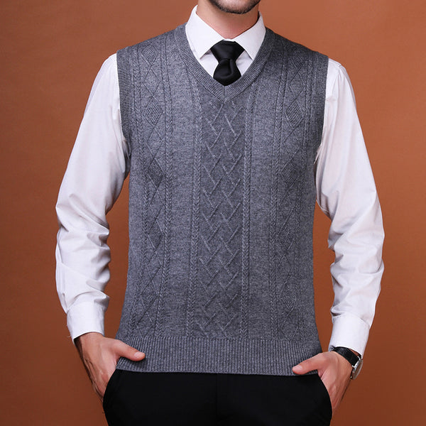 Chaleco de Lana V-Neck para Hombre - Elegancia sin Mangas