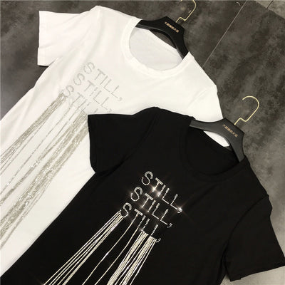 Playera Midi con Strass y Cadena Fringe para Mujer - Image 15