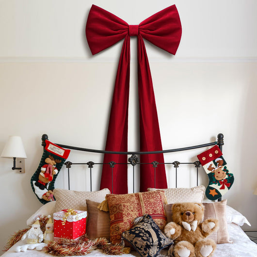 Moño Navideño de Terciopelo Oversized para el Hogar - Image 12