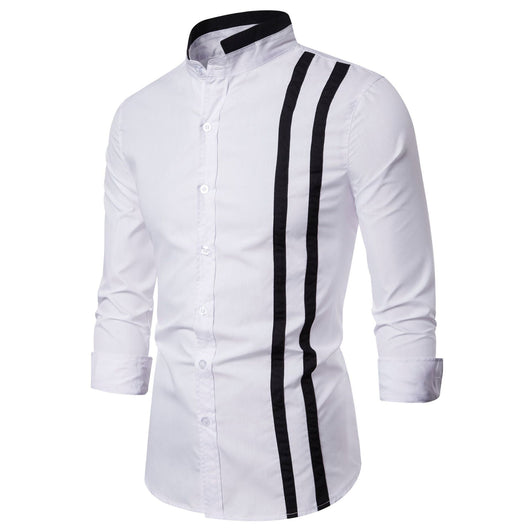 Camisa Manga Larga de Bloques de Color a Rayas - Image 2