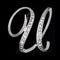 English letter brooch with diamonds U