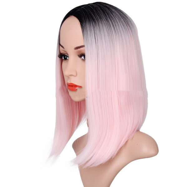 Peluca Bob Degradado Cabello Liso Corto con Capucha