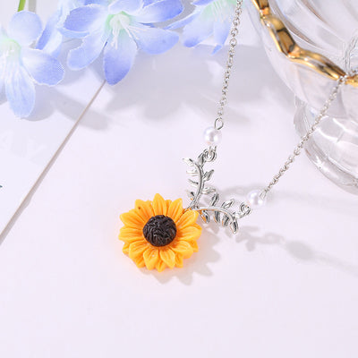 Collar Girasol Perla - Colgante Fashion Temperamento para Suéter - Image 4