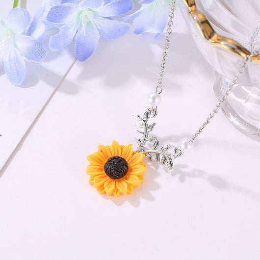 Collar Girasol Perla - Colgante Fashion Temperamento para Suéter - Image 4
