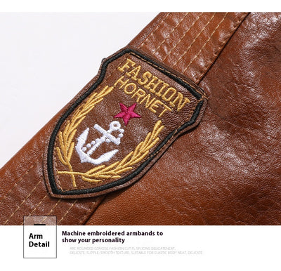 Chaqueta de Cuero para Hombre Cuello Alto Ajustada - Image 9