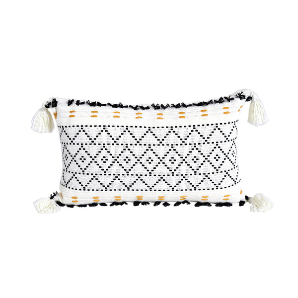 Almohada Decorativa de Peluche con Diseño Geométrico y Borlas de Flores - Image 18