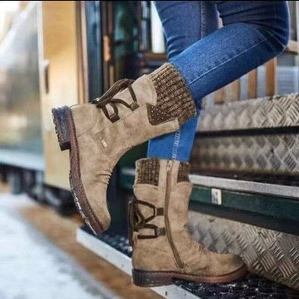 Botas Martin de Lana Retro con Correas Ajustables