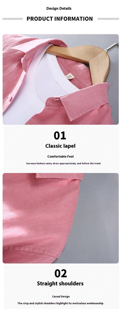 Camisa de Lino Puro para Hombre - Estilo Versátil Moderno - Image 25