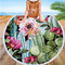 Toalla de Playa Redonda Oasis Cactus - Microfibra Multiusos