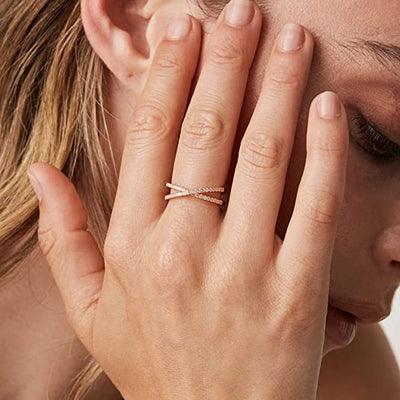 Anillo Vintage Francés Entrecruzado para Mujer
