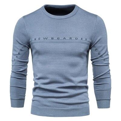 Suéter Tejido para Hombre con Bordado de Letras - Abrigo Base Versátil - Image 14