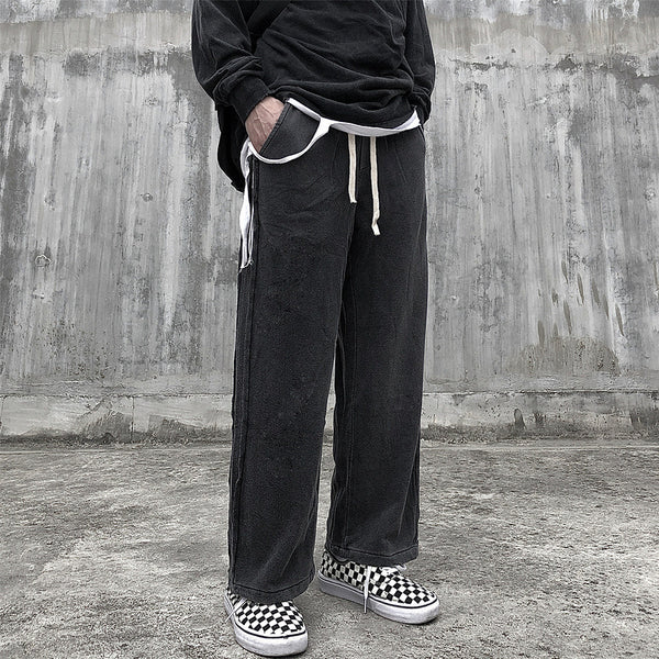 Pantalones Rectos Vintage de Pierna Ancha