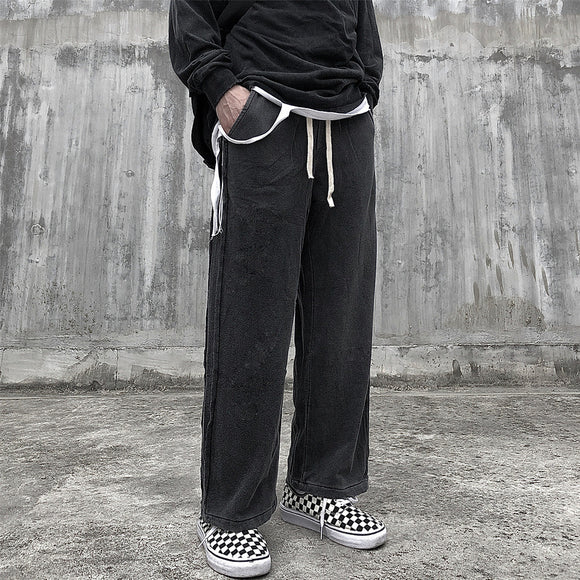 Pantalones Rectos Vintage de Pierna Ancha