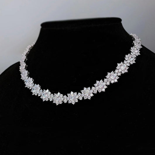 Cadena de Plata 925 con Diamante de Alto Carbono - Diseño Girasol para Escote - Image 11