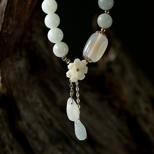 Pulsera de Jade Flor de Concha con Gota de Agua - Image 4