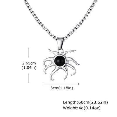 Dije Pulpo de Ónice Negro en Acero Inoxidable para Hombre - Diseño Exclusivo - Image 11