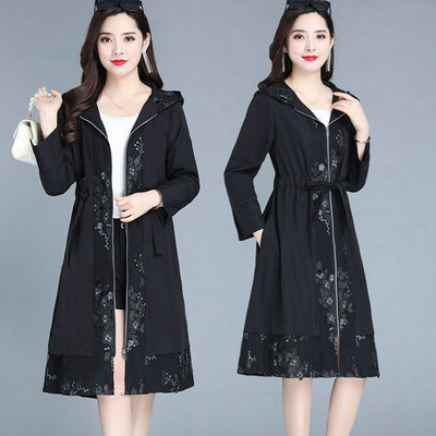 Abrigo Trinchera Elegante Talla Grande para Mujer Largo - Image 8