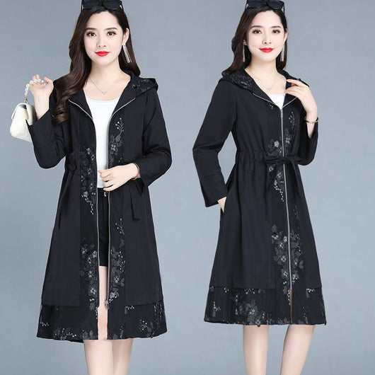 Abrigo Trinchera Elegante Talla Grande para Mujer Largo - Image 8