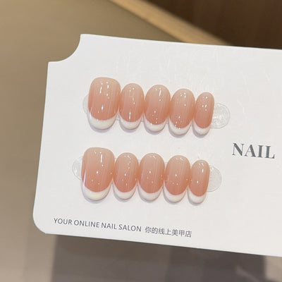 Uñas Postizas Francesas Artesanales de Alta Gama con Efecto Blindado - Image 12