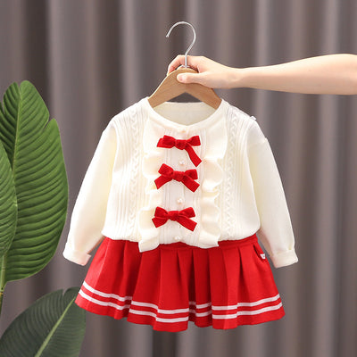Conjunto Tejido Coreano para Niña: Blusa y Falda Coordinadas - Image 6