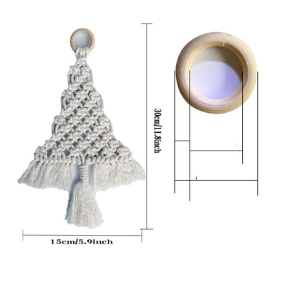 Adorno Navideño Tejido a Mano Estilo Europeo con Cuerda de Algodón y Troncos - Image 4