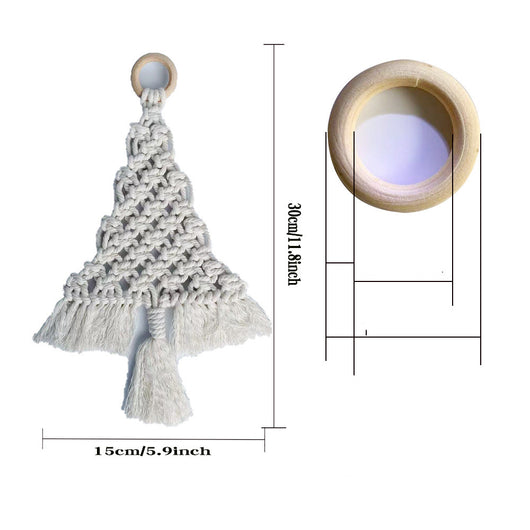 Adorno Navideño Tejido a Mano Estilo Europeo con Cuerda de Algodón y Troncos - Image 4