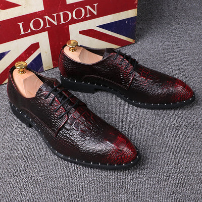 Zapatos de Vestir Ejecutivos con Patrón Punteado y Elevación de 6cm - Image 15