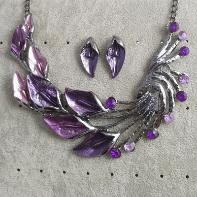Conjunto de Collar y Aretes Flor de Alocasia - Image 5