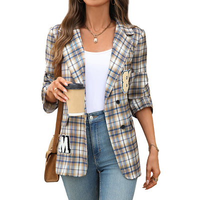 Blazer Cuadros Estilo Universitario para Mujer - Image 5