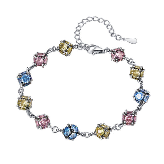 Pulsera de Cristal Zircón Multicolor - Rosa, Cielo y Azul - Image 7