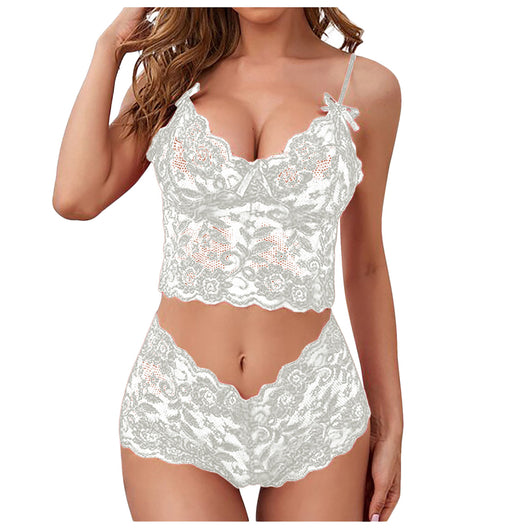 Conjunto de Lencería Ajustable con Encaje Transparente y Cierre de Tres Puntos - Image 4