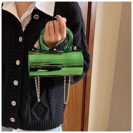 Bolsa Cilíndrica de Acrílico Transparente con Correa Cruzada - Image 27