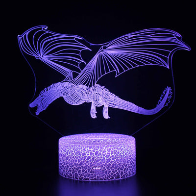 Luz Nocturna 3D Dinosaurios LED con Control Remoto y Táctil Multicolor