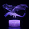 Luz Nocturna 3D Dinosaurios LED con Control Remoto y Táctil Multicolor