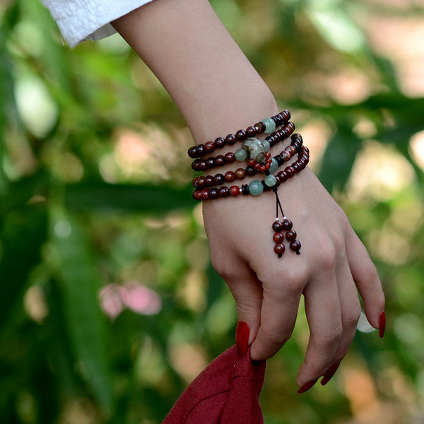 Pulsera de Cuentas de Jade Hongshi Dongling