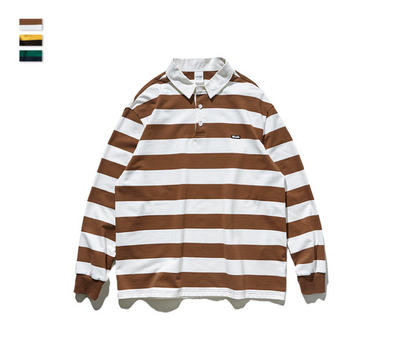 Camisa de Manga Larga con Solapa Suelta y Rayas - Image 7