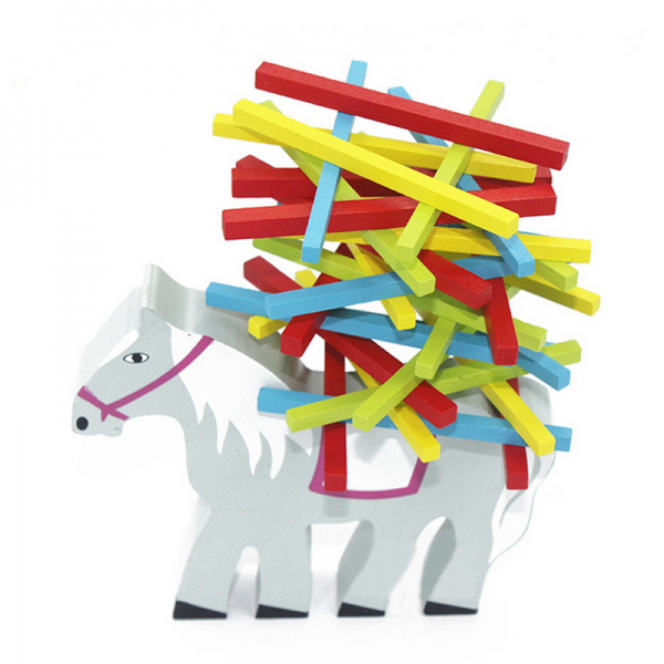 Juguete de Madera Colorido para Equilibrio - Animales Caballo, Elefante y Camello
