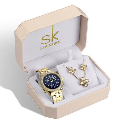 Conjunto de Joyería con Cristales: Reloj, Aretes y Collar - Image 10