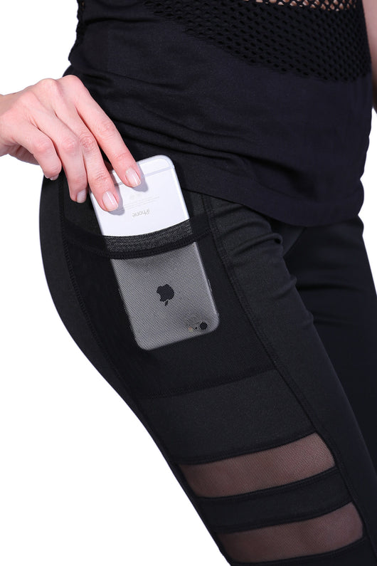 Pantalones Deportivos de Cintura Alta para Mujer con Bolsillos y Malla Transpirable - Image 5