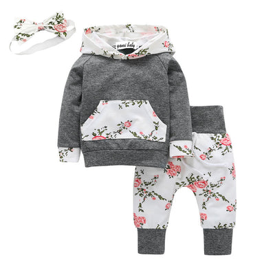 Conjunto de Sudadera Floral Lucia - Set de 3 Piezas para Niños