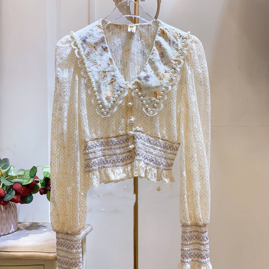 Blusa de Encaje Perla para Industria Pesada